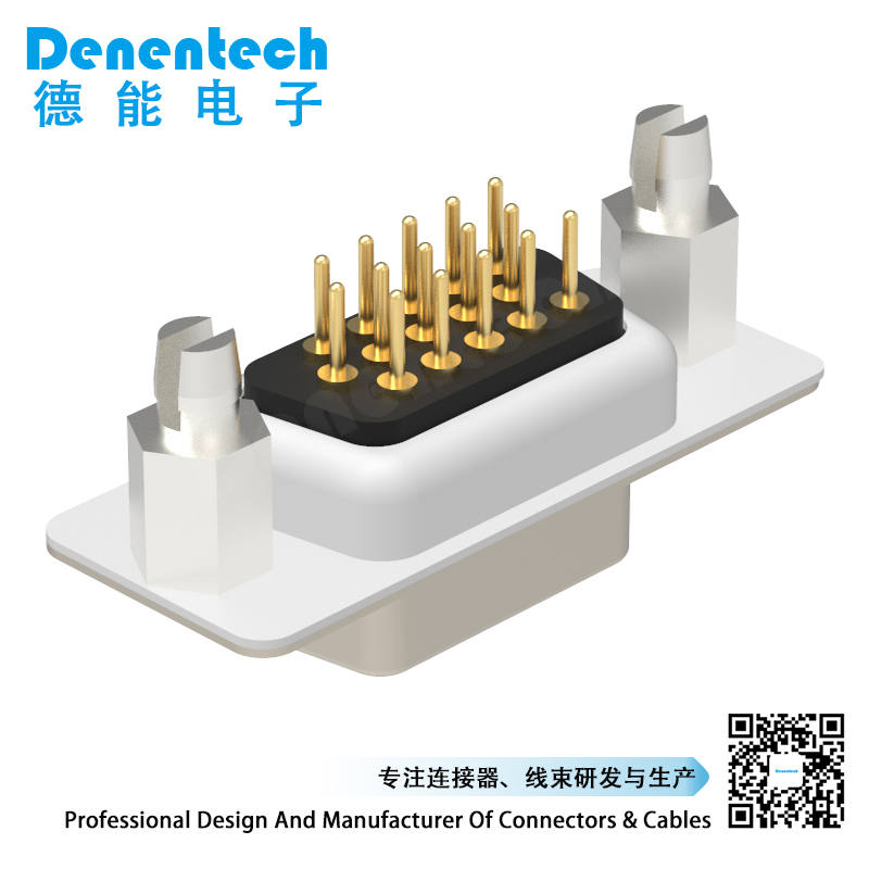Denentech Conventional D-Sub High Density DR 15P female straight DIP d-sub 15 pin connector